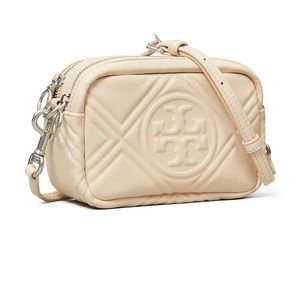 NWT Tory Burch Mini Perry Bombe Puffy Leather Camera Bag Crossbody in New Cream